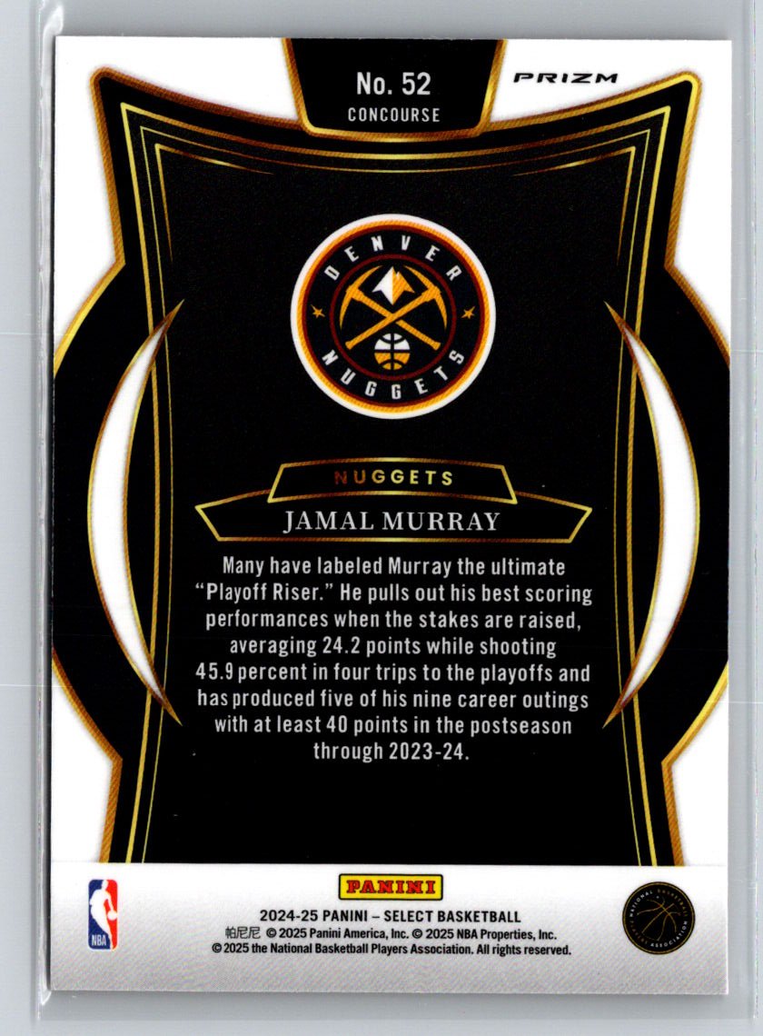2024-25 Panini Select #52 Jamal Murray Orange Tectonic Prizm J33