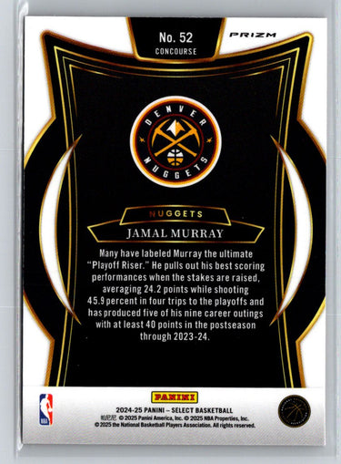 2024-25 Panini Select #52 Jamal Murray Orange Tectonic Prizm J33