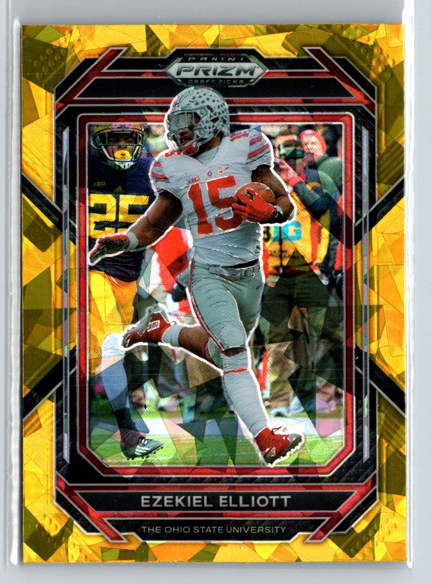 2023 Panini Prizm Draft Picks #40 Ezekiel Elliott Prizms Gold Ice J33