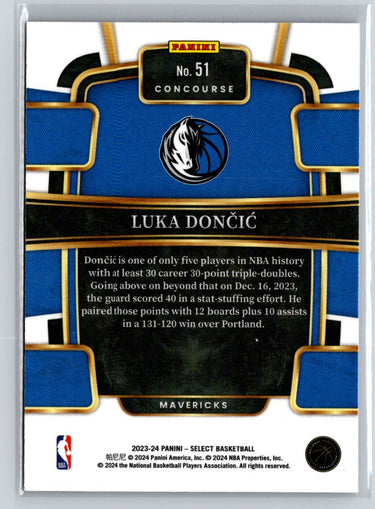 2023-24 Panini Select #51 Luka Doncic Blue (Retail Base) J33