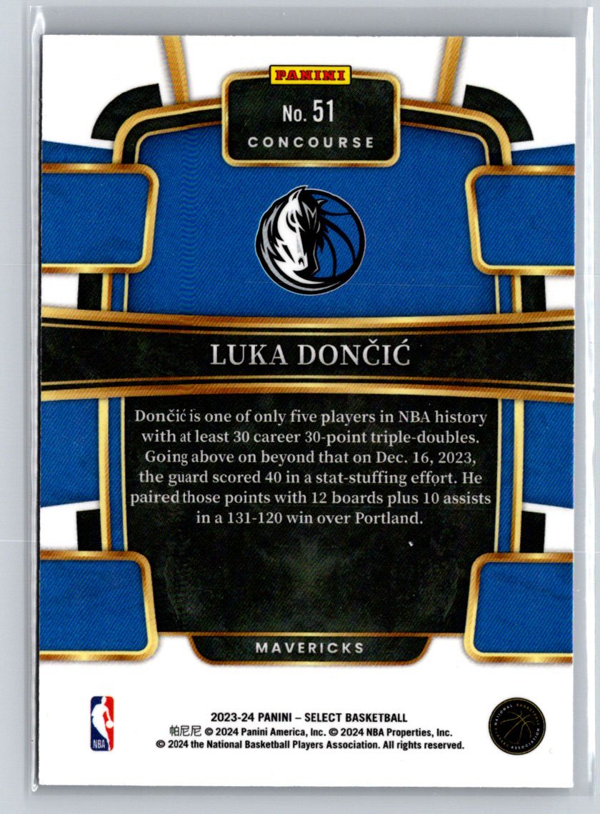 2023-24 Panini Select #51 Luka Doncic Blue (Retail Base) J33