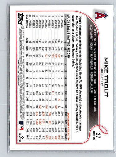 2022 Topps #27 Mike Trout J33