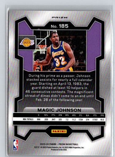 2023-24 Panini Prizm #185 Magic Johnson Prizms Orange Ice J34