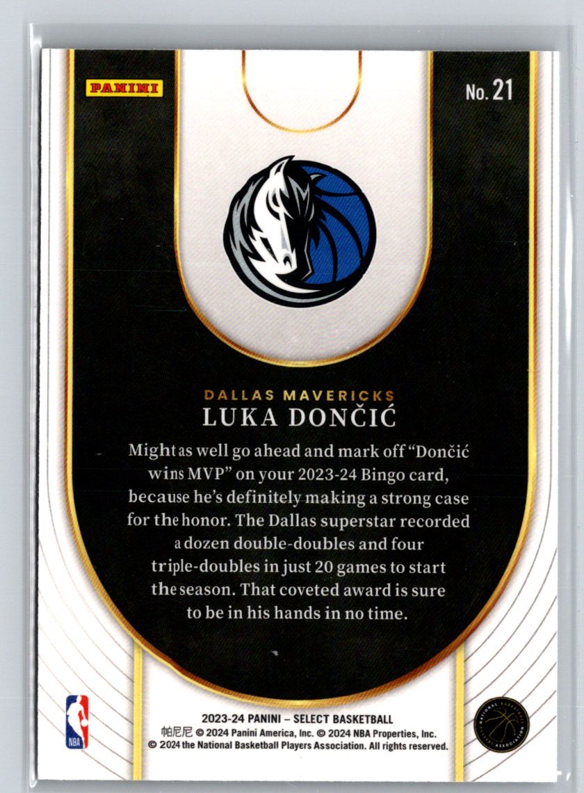 2023-24 Panini Select #21 Luka Doncic Neon Icon J34