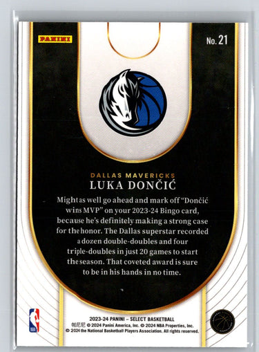 2023-24 Panini Select #21 Luka Doncic Neon Icon J34