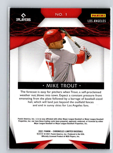 2021 Panini Chronicles #1 Mike Trout Limited J34