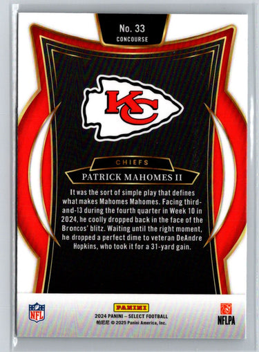 2024 Panini Select #33 Patrick Mahomes II J34