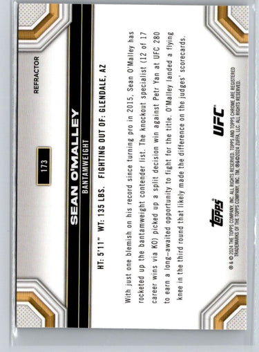 2024 Topps Chrome UFC #173 Sean O'Malley Refractor J35