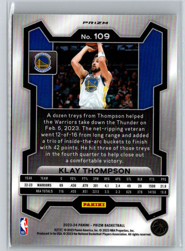 2023-24 Panini Prizm #109 Klay Thompson Prizms Green J35