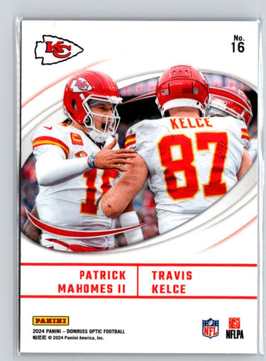 2024 Donruss Optic #16 Patrick Mahomes II / Travis Kelce Best Tuddys J35