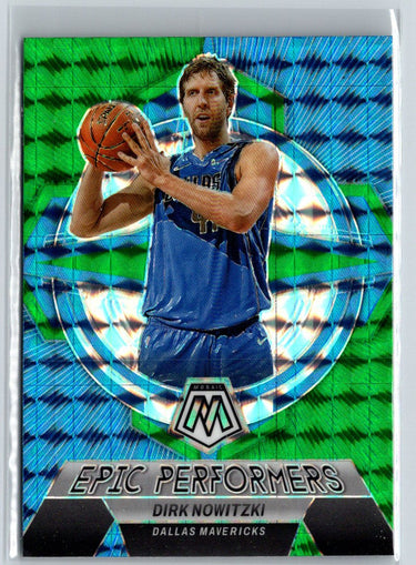2022-23 Panini Mosaic #12 Dirk Nowitzki Epic Performers Mosaic Green J36