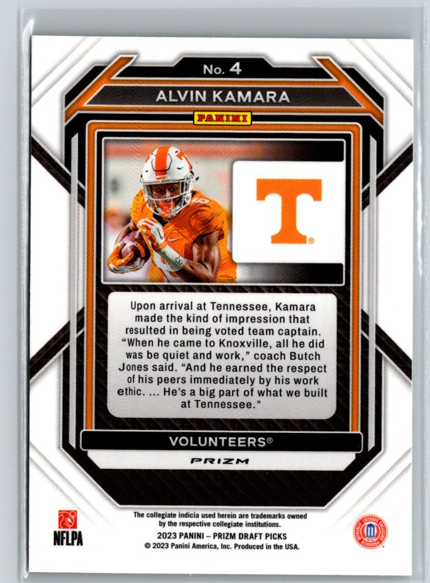 2023 Panini Prizm Draft Picks #4 Alvin Kamara Prizms Green J36