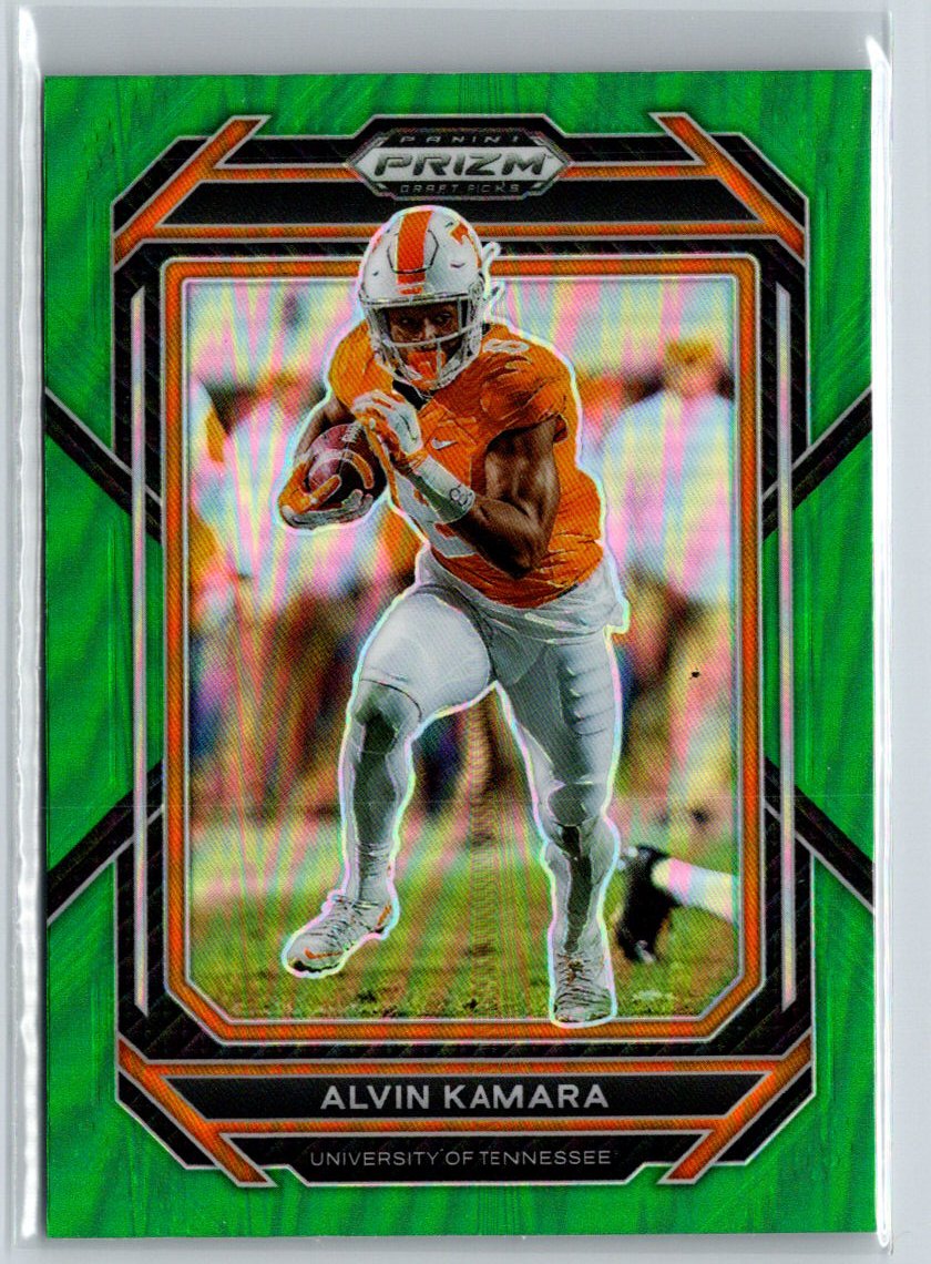 2023 Panini Prizm Draft Picks #4 Alvin Kamara Prizms Green J36