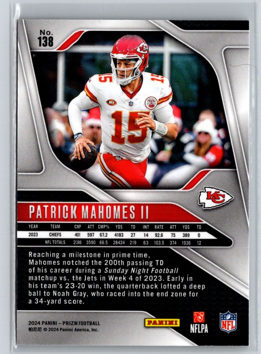 2024 Panini Prizm #138 Patrick Mahomes II J36