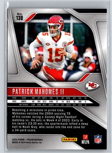 2024 Panini Prizm #138 Patrick Mahomes II J36