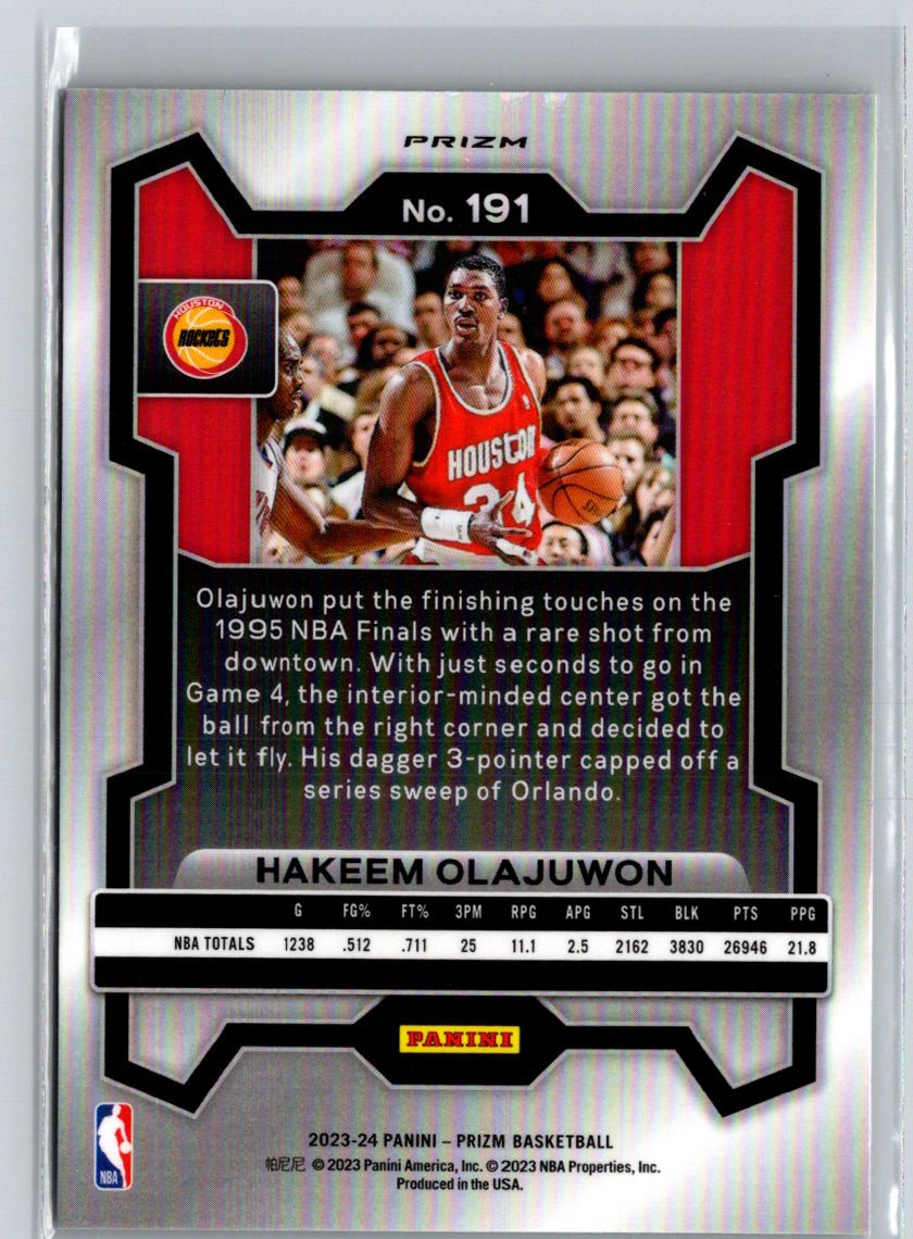 2023-24 Panini Prizm #191 Hakeem Olajuwon Prizms Green J37