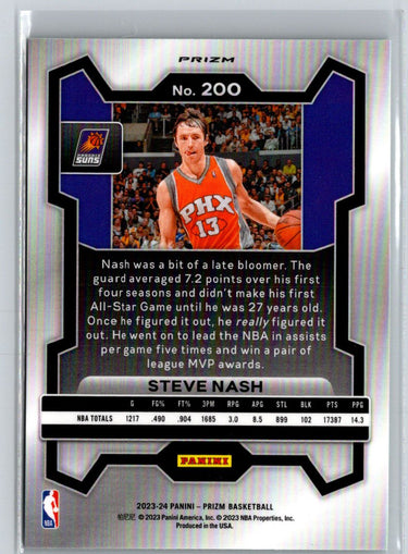 2023-24 Panini Prizm #200 Steve Nash Prizms Green J37
