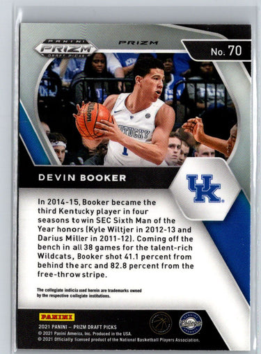 2021 Panini Prizm Draft Picks #70 Devin Booker Purple Wave J37