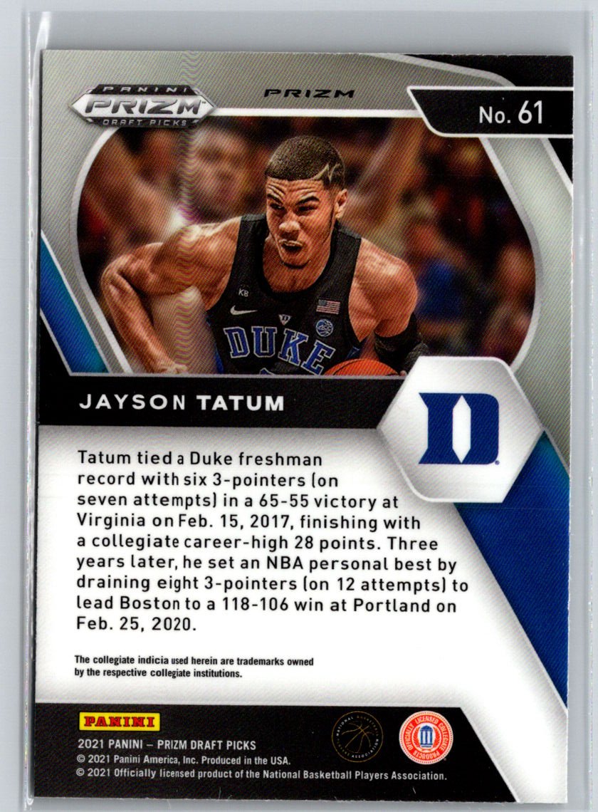 2021 Panini Prizm Draft Picks #61 Jayson Tatum Orange Ice J37