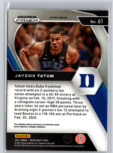 2021 Panini Prizm Draft Picks #61 Jayson Tatum Orange Ice J37