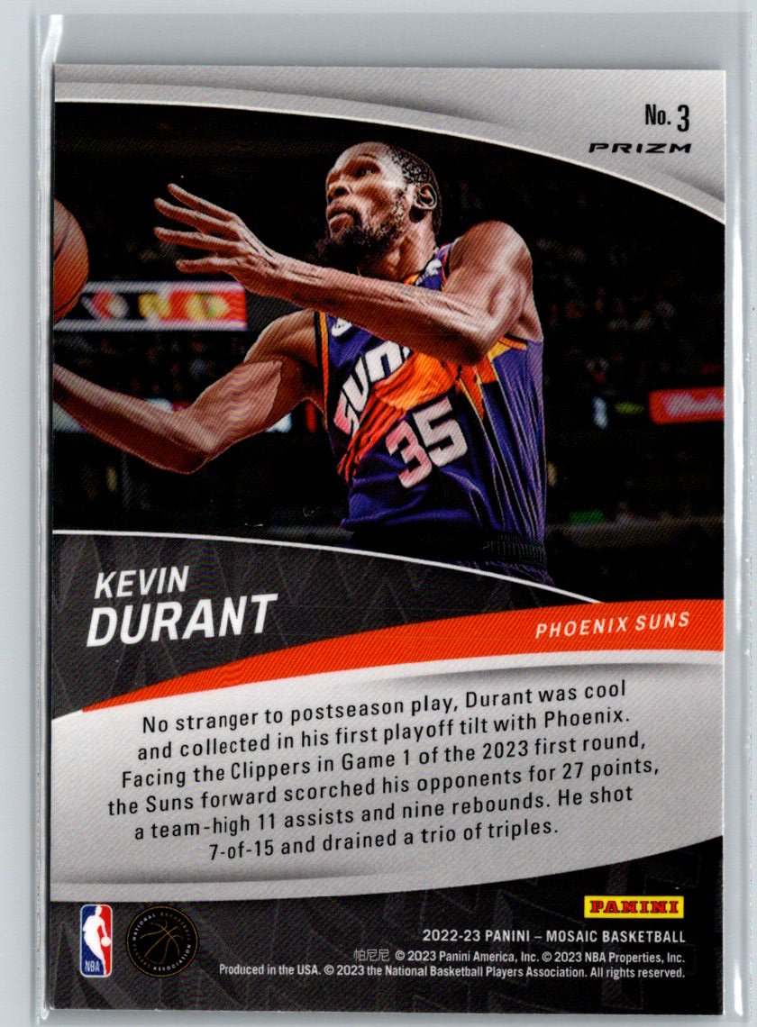 2022-23 Panini Mosaic #3 Kevin Durant Elevate Mosaic Green J38