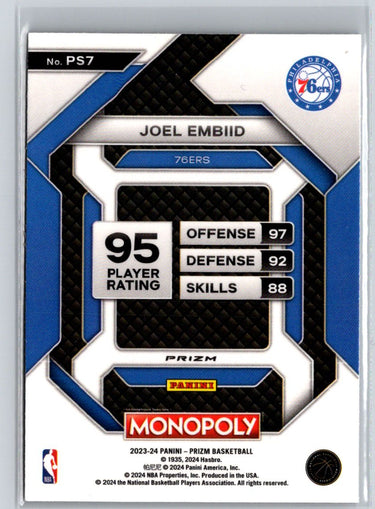 2023-24 Panini Prizm Monopoly #PS7 Joel Embiid All-Star Purple J38