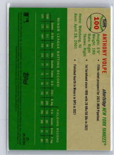 2023 Topps Chrome Platinum Anniversary #100 Anthony Volpe J39