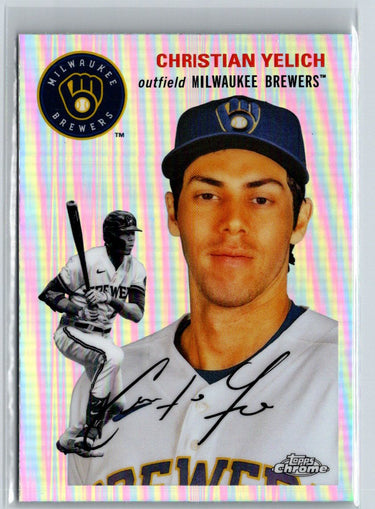2023 Topps Chrome Platinum Anniversary #287 Christian Yelich Prism Refractor J39