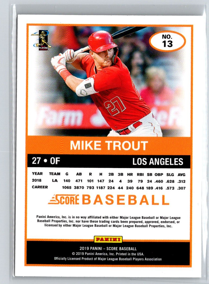 2019 Panini Chronicles #13 Mike Trout Score J39