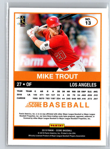 2019 Panini Chronicles #13 Mike Trout Score J39