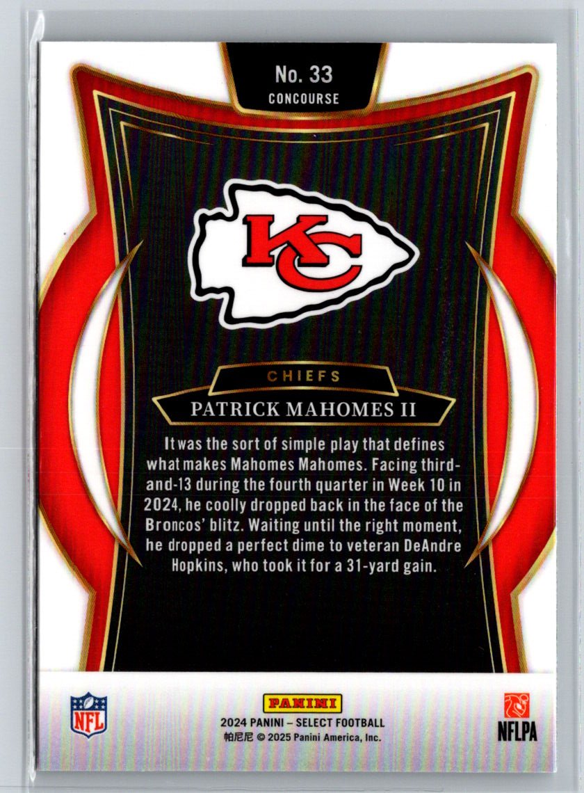 2024 Panini Select #33 Patrick Mahomes II J39