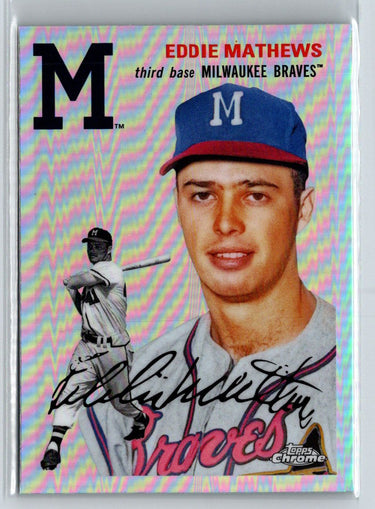 2023 Topps Chrome Platinum Anniversary #472 Eddie Mathews Refractor #/499 J41
