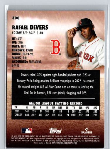 2023 Stadium Club #300 Rafael Devers Red Foil J42