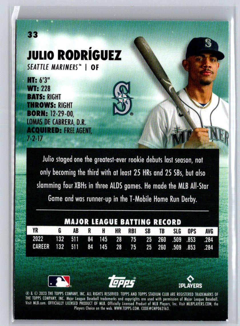 2023 Stadium Club #33 Julio Rodríguez J42