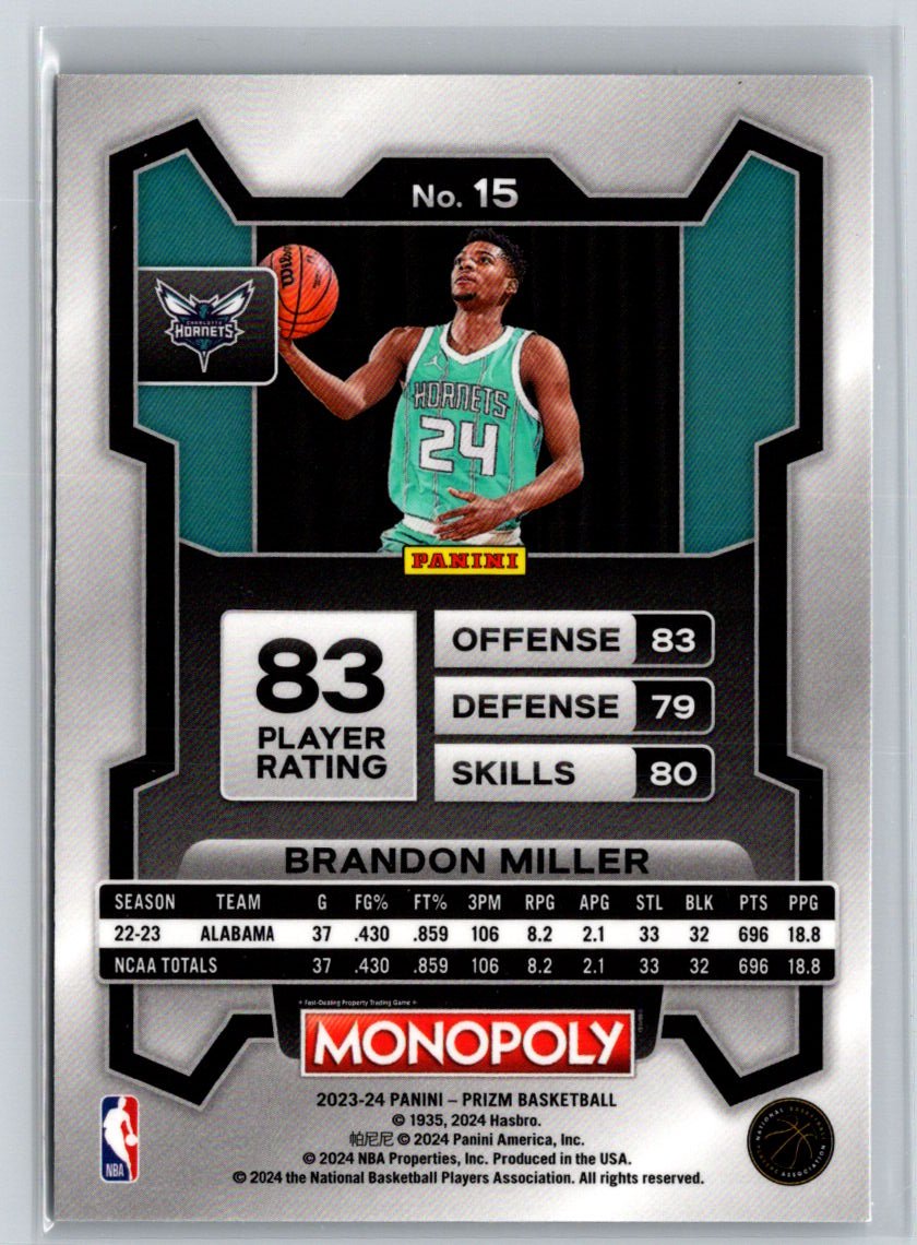 2023-24 Panini Prizm #152 Brandon Miller J42