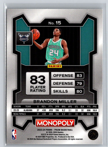 2023-24 Panini Prizm #152 Brandon Miller J42