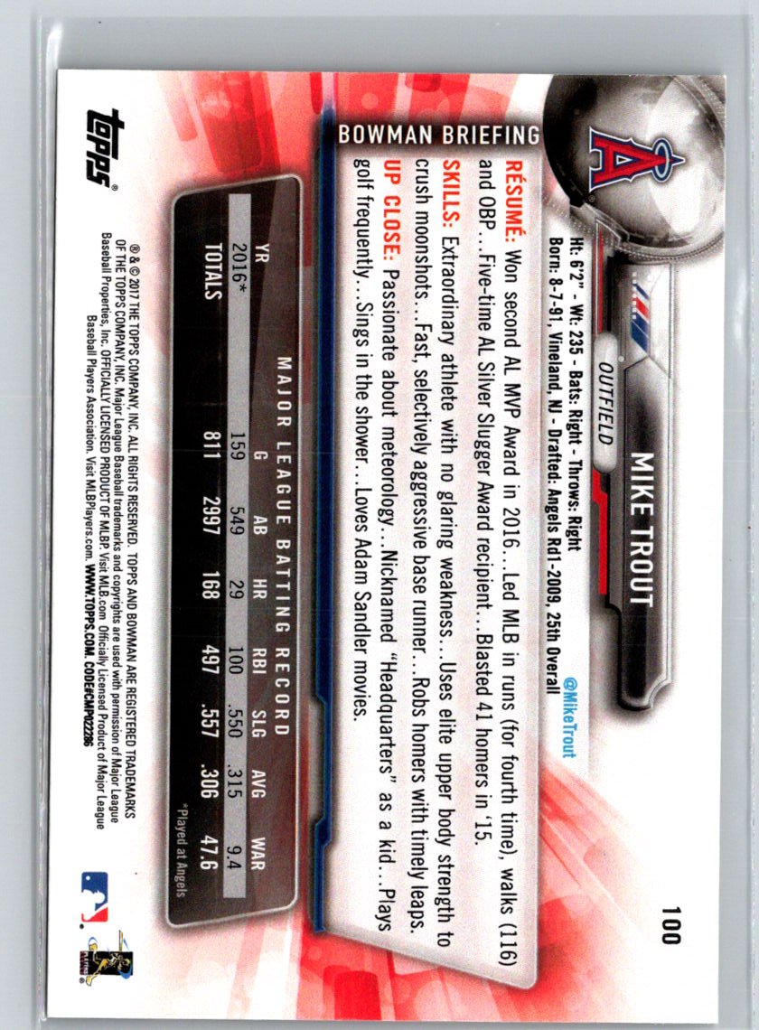 2017 Topps Holiday Bowman #TH-MT Mike Trout J42