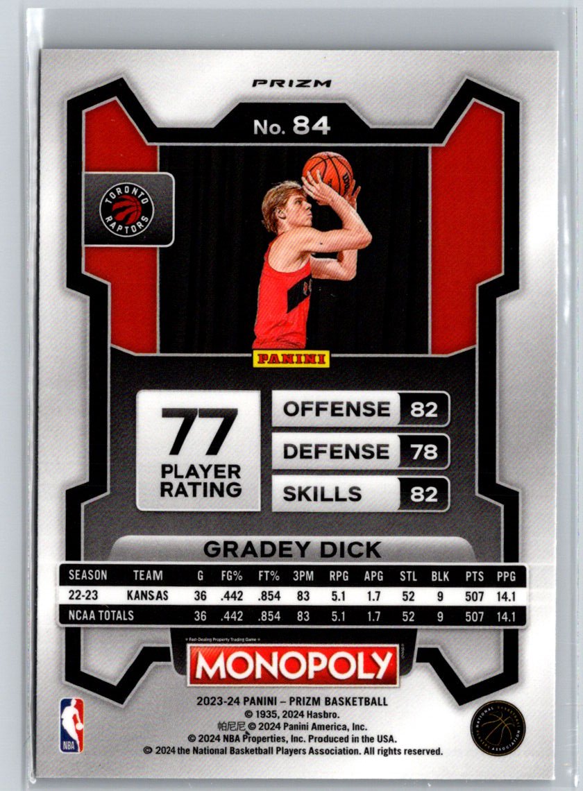 2023-24 Panini Prizm Monopoly #84 Gradey Dick Purple J47