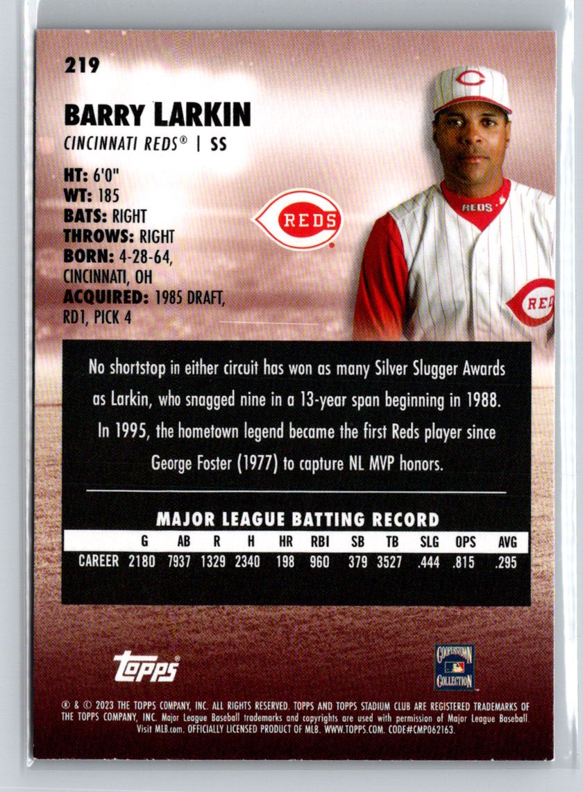 2023 Stadium Club #219 Barry Larkin J44