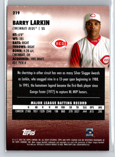 2023 Stadium Club #219 Barry Larkin J44