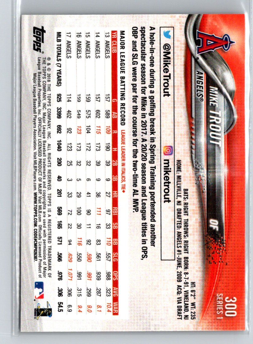 2018 Topps #300 Mike Trout J44