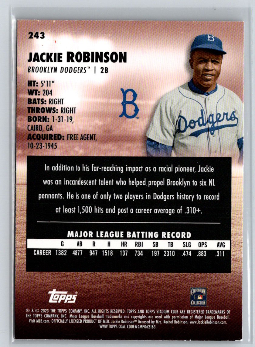 2023 Stadium Club #243 Jackie Robinson Sepia J46