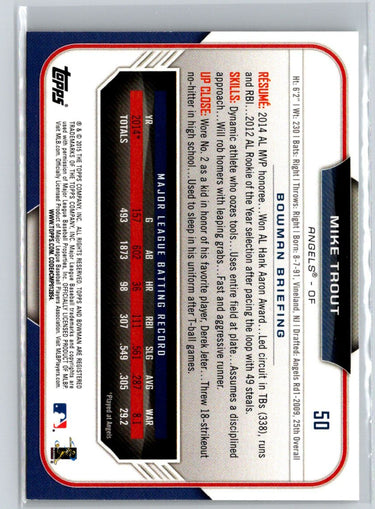 2015 Bowman #50 Mike Trout J46