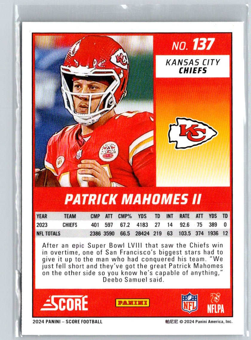 2024 Score #137 Patrick Mahomes II J46