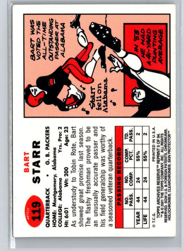 2001 Topps Archives Reserve #5 Bart Starr J48