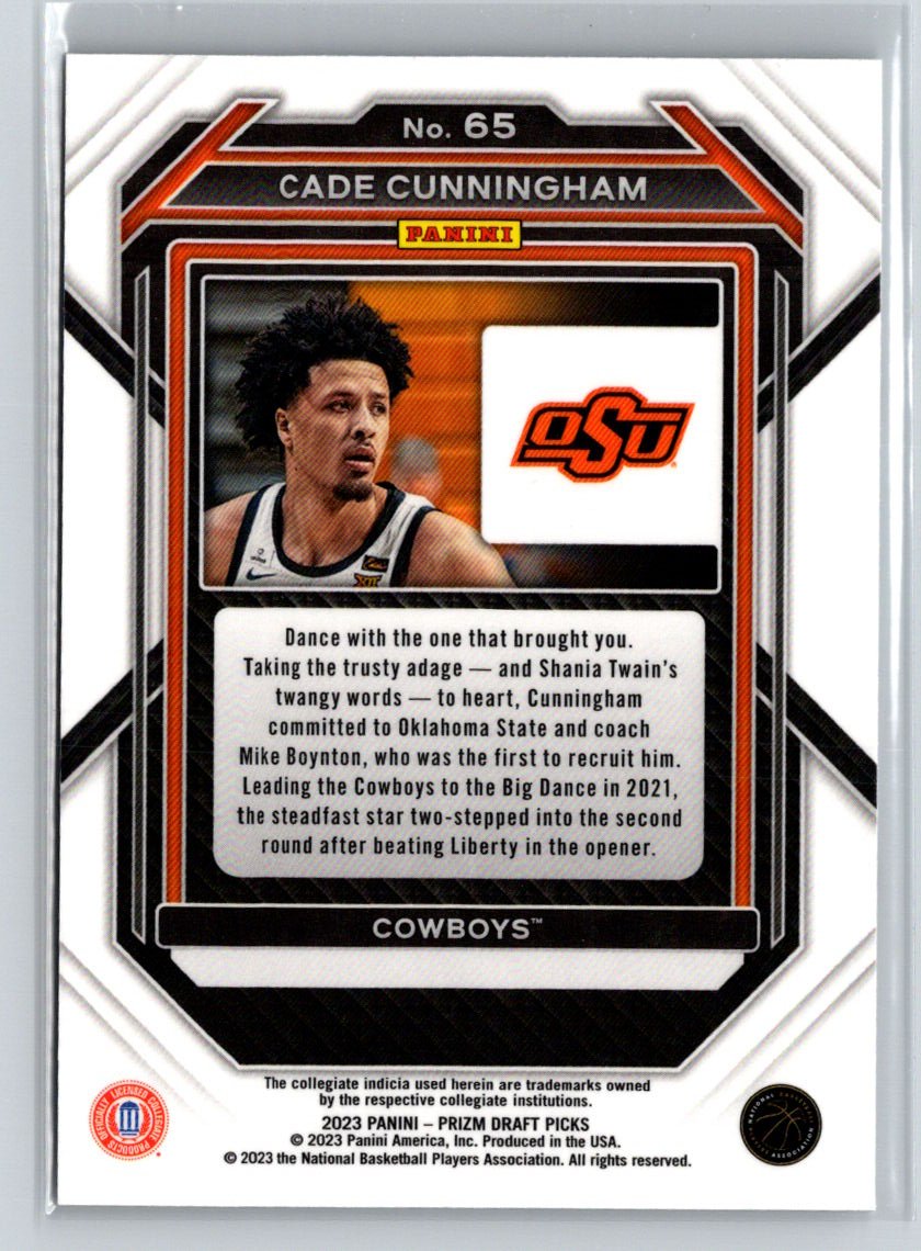 2023 Panini Prizm Draft Picks #65 Cade Cunningham J49