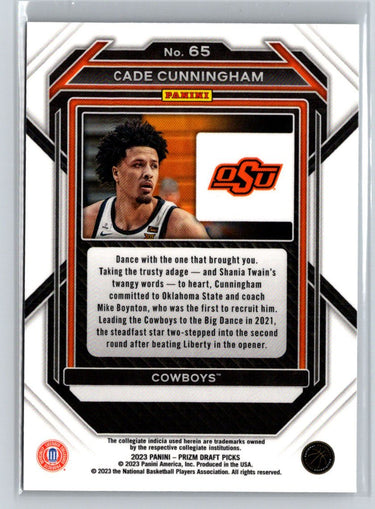 2023 Panini Prizm Draft Picks #65 Cade Cunningham J49