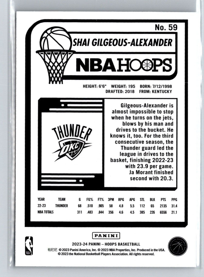 2023-24 Hoops Winter #59 Shai Gilgeous-Alexander J49
