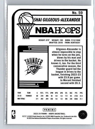 2023-24 Hoops Winter #59 Shai Gilgeous-Alexander J49