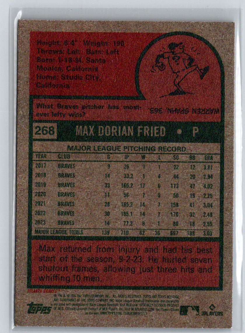 2024 Topps Heritage #268 Max Fried J49